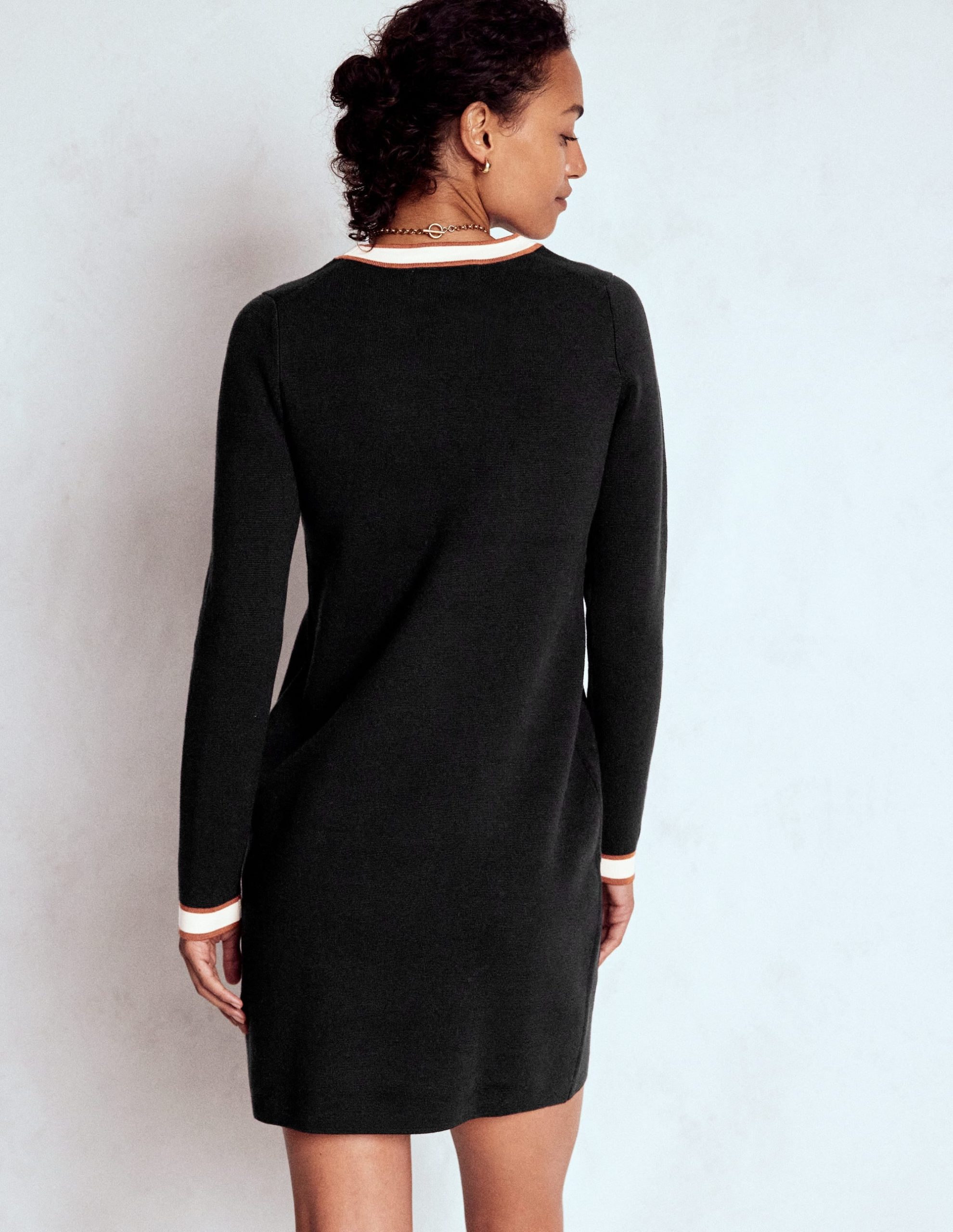 Holly Knitted Shift Dress-Black - Image 3