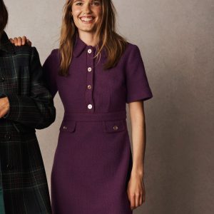 Eda Cotton Shift Dress-Plum Jam