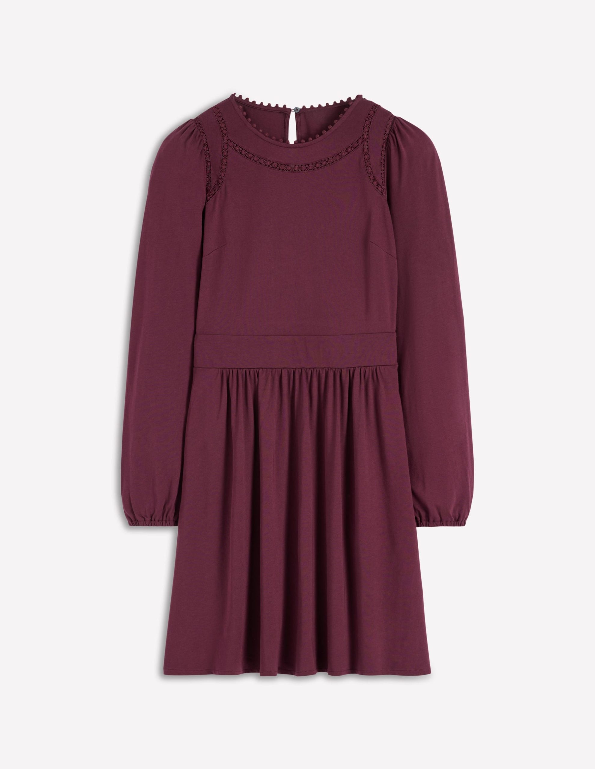 Mila Short Jersey Dress-Dark Cherry - Image 5