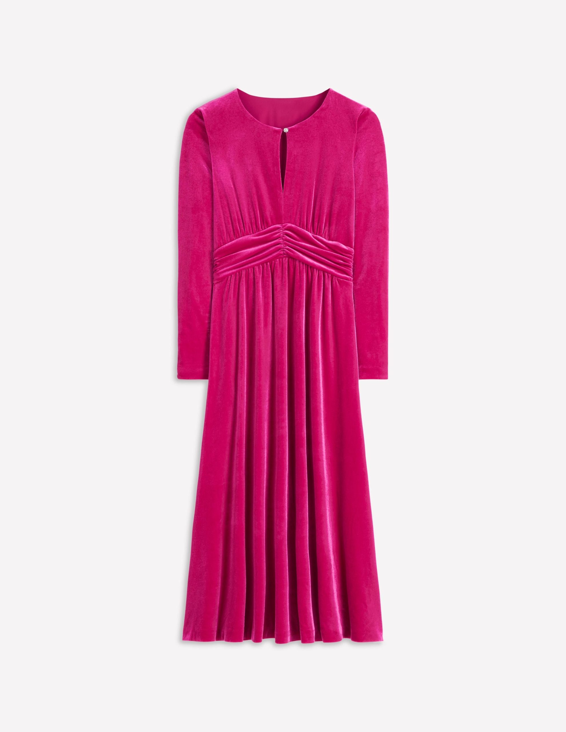 Tilda Velvet Midi Dress-Vibrant Pink - Image 7