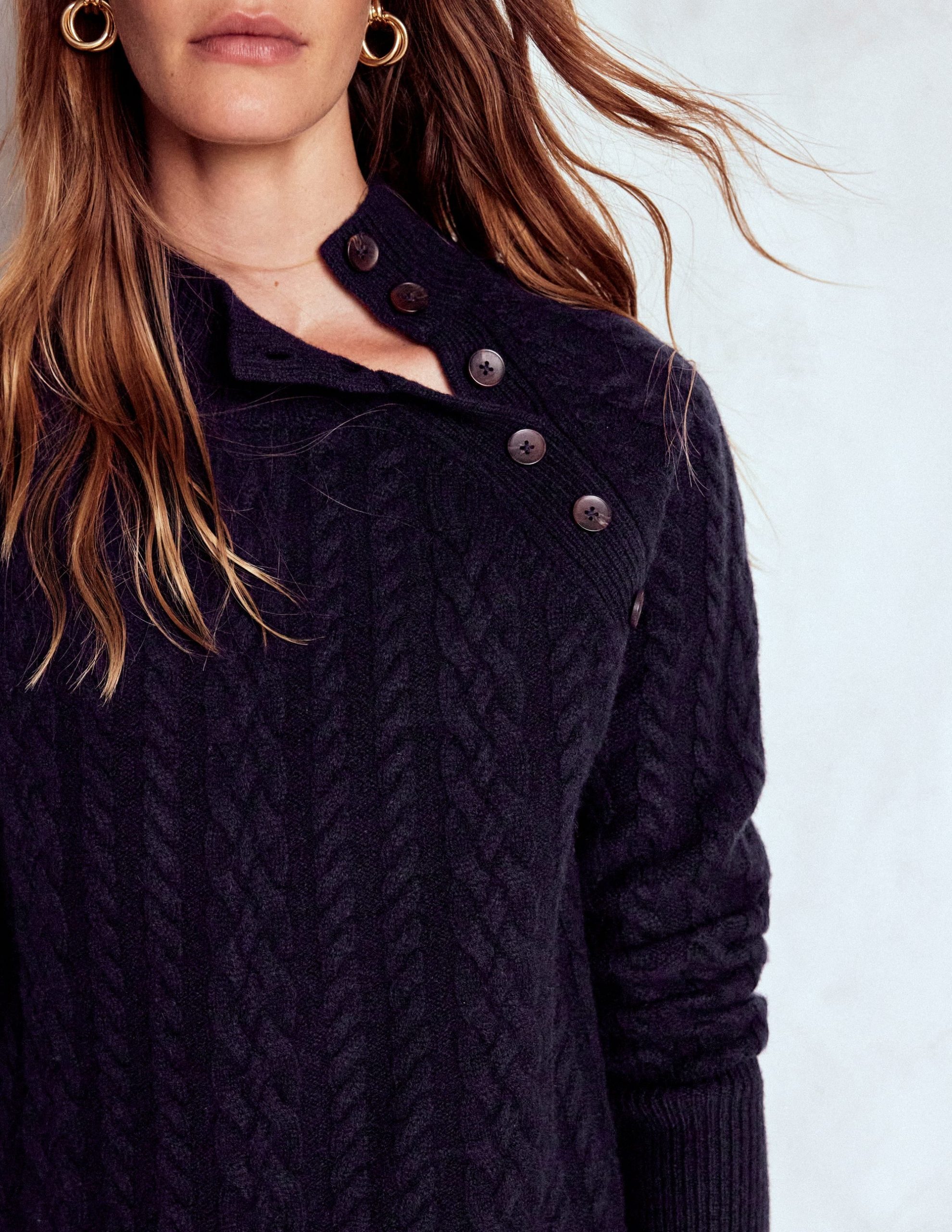 Amara Short Cable Dress-Navy - Image 2