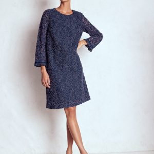 Lace Occasion Mini Dress-Navy