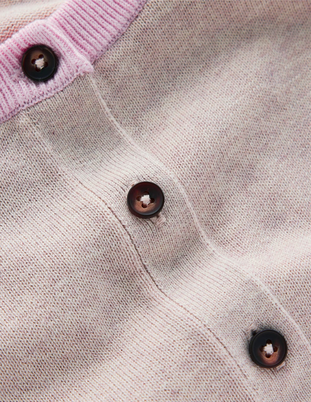 Lara Relaxed Cotton Cardigan-Oatmeal Melange. Navy - Image 6