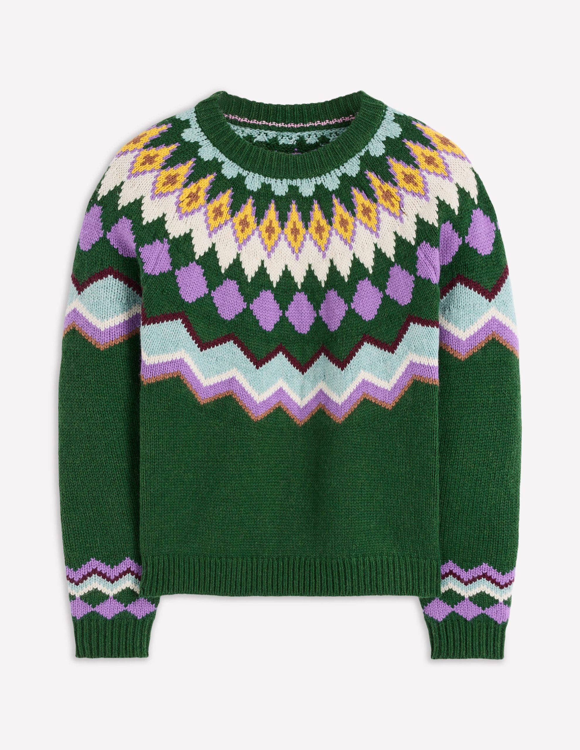 Eleanor Fair Isle Sweater-Promenade Green Melange - Image 7