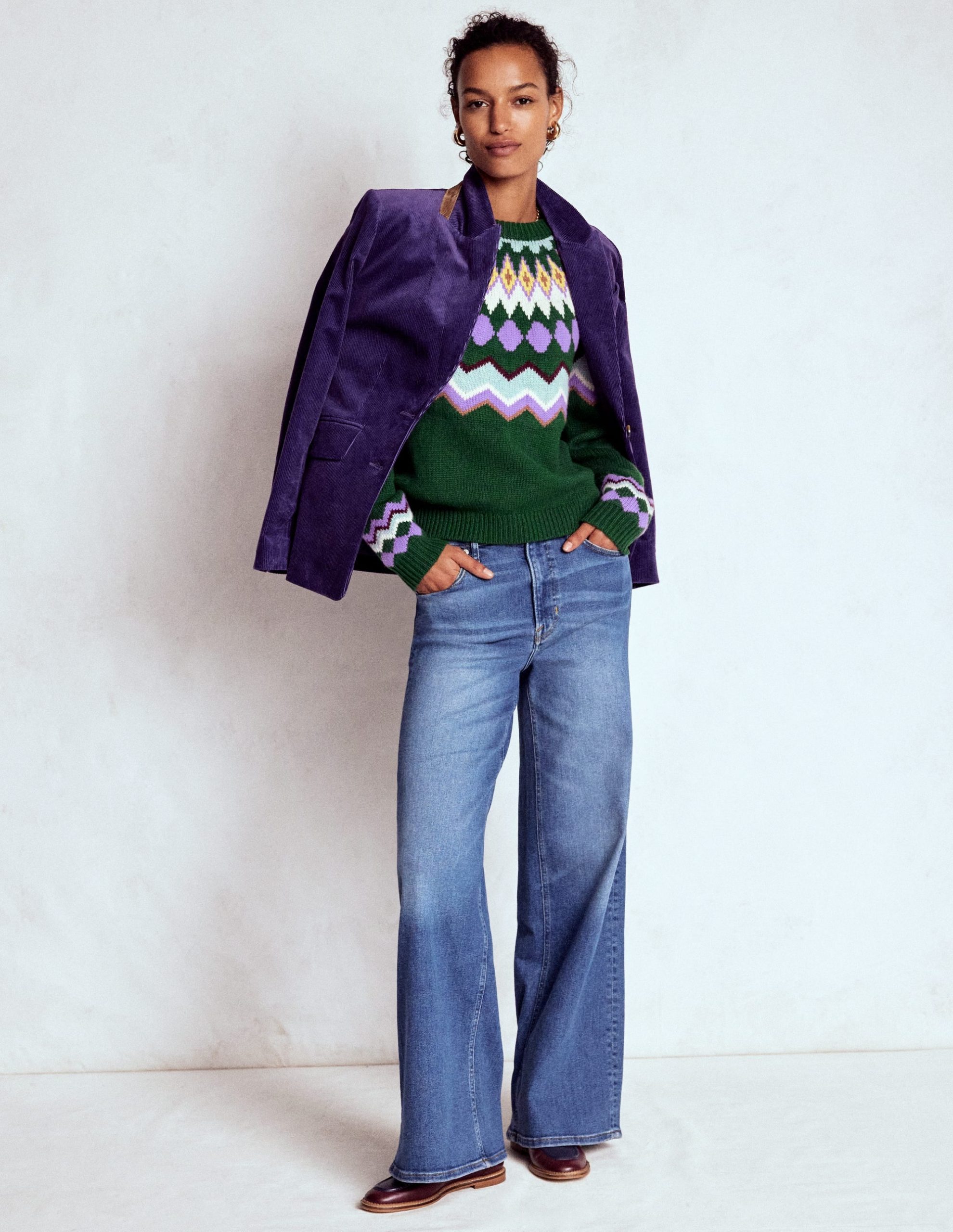 Eleanor Fair Isle Sweater-Promenade Green Melange - Image 5