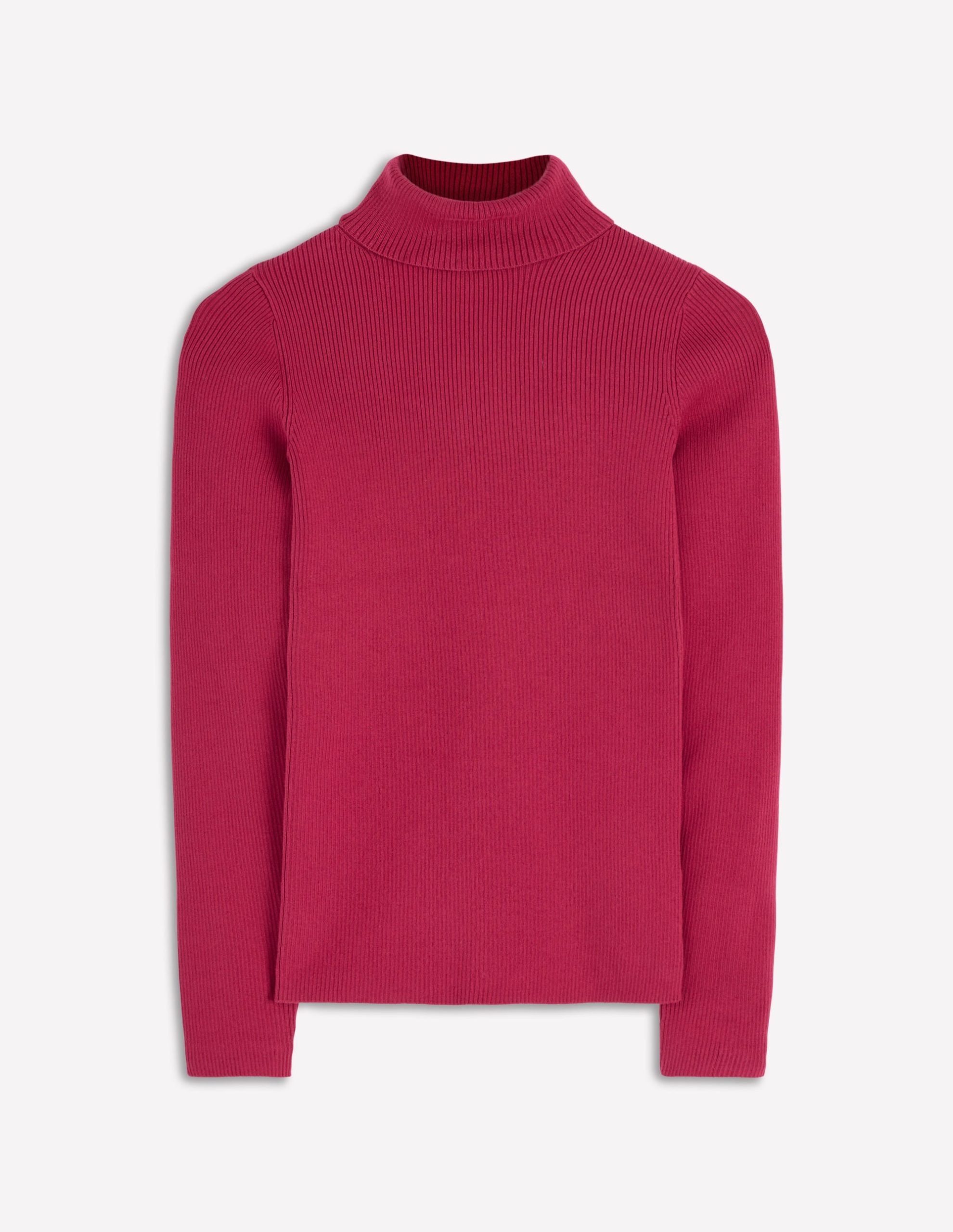 Emilia Roll Neck Sweater-Bright Cherry - Image 4