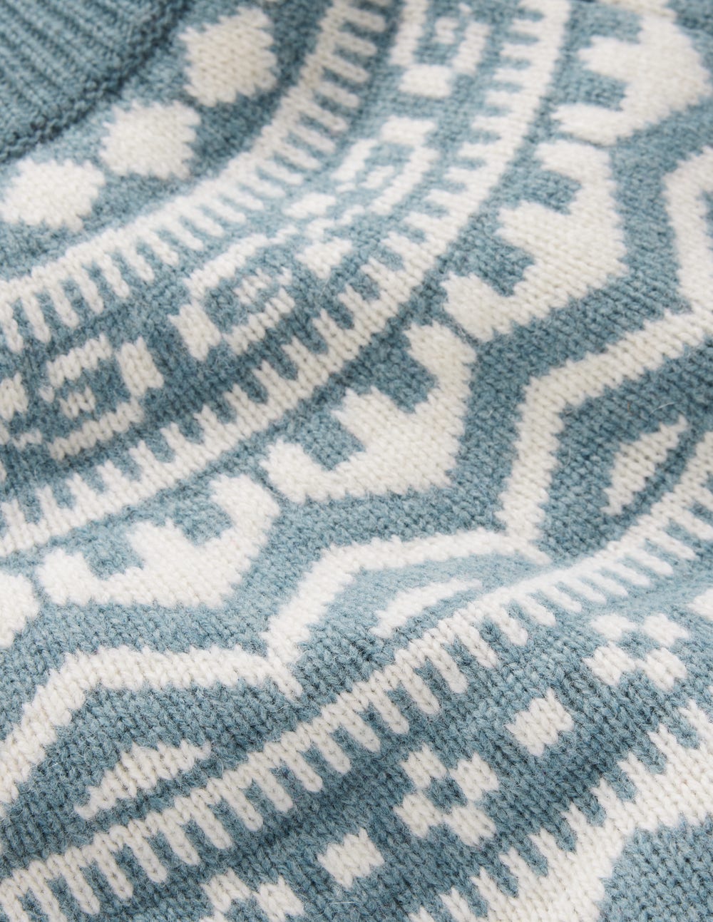 Marion Merino Rib Neck Sweater-Cloud Blue. Fair Isle - Image 7