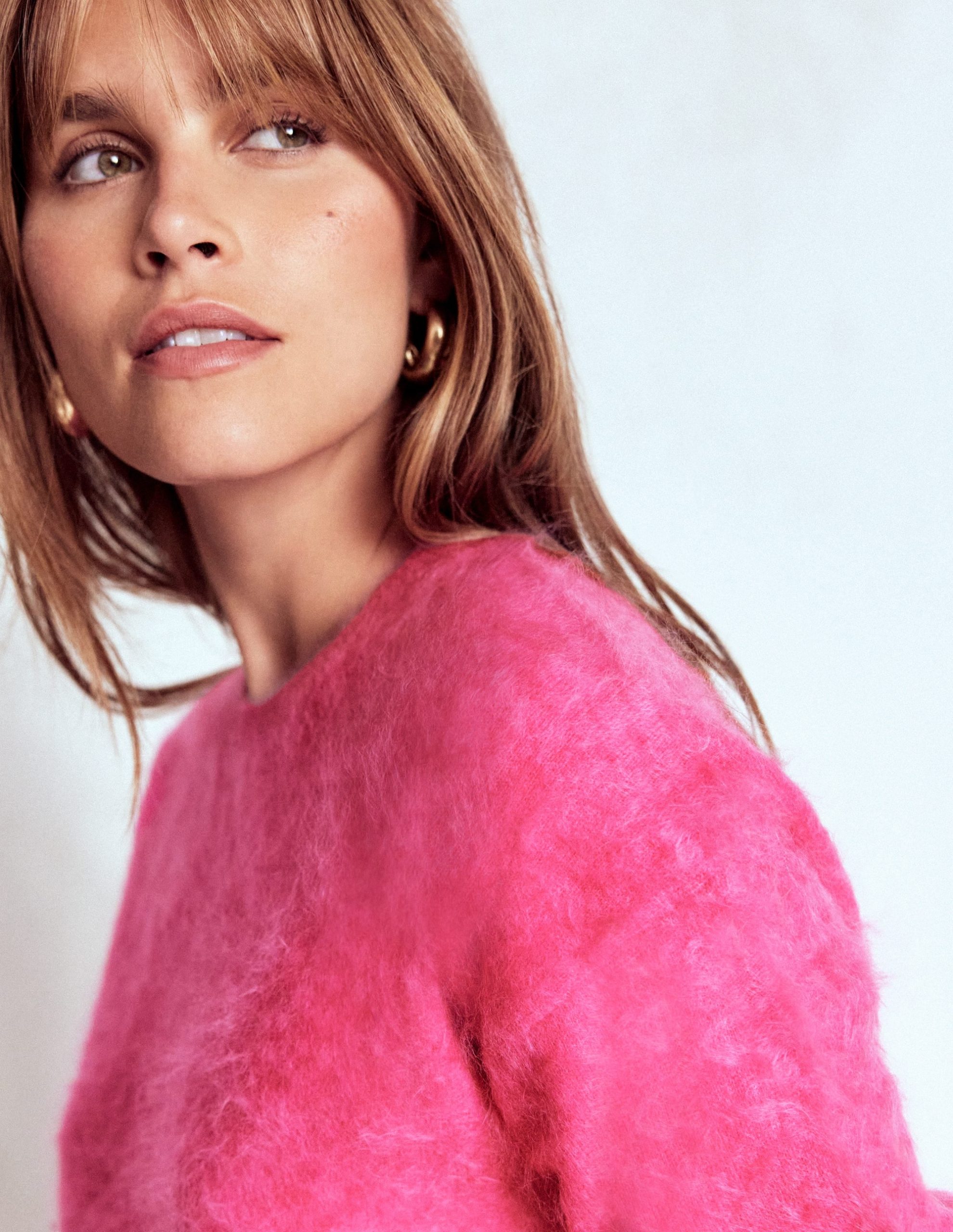 Brushed Cashmere Sweater-Pink Peony - Image 3