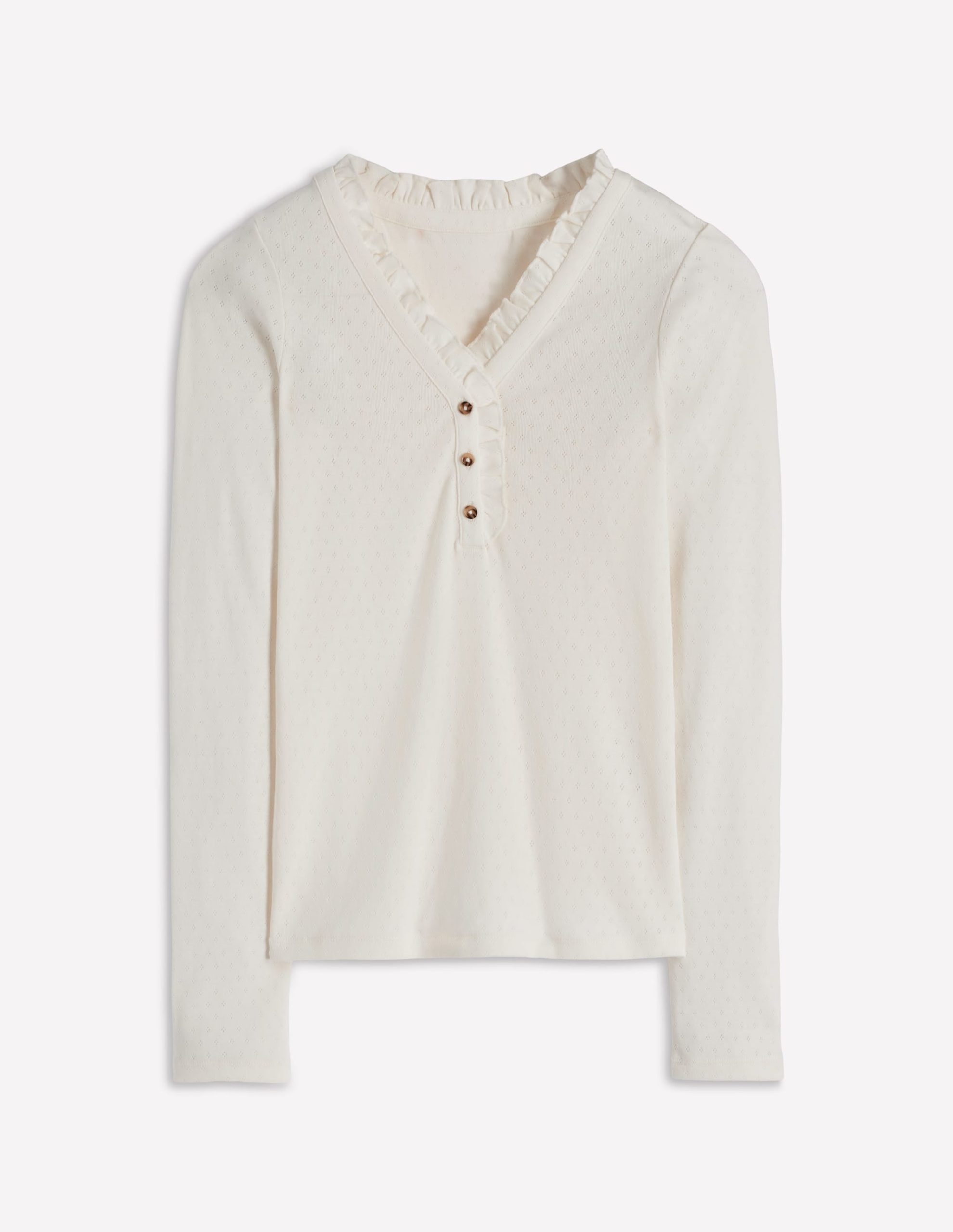Henley Pyjama Top-Ivory - Image 5