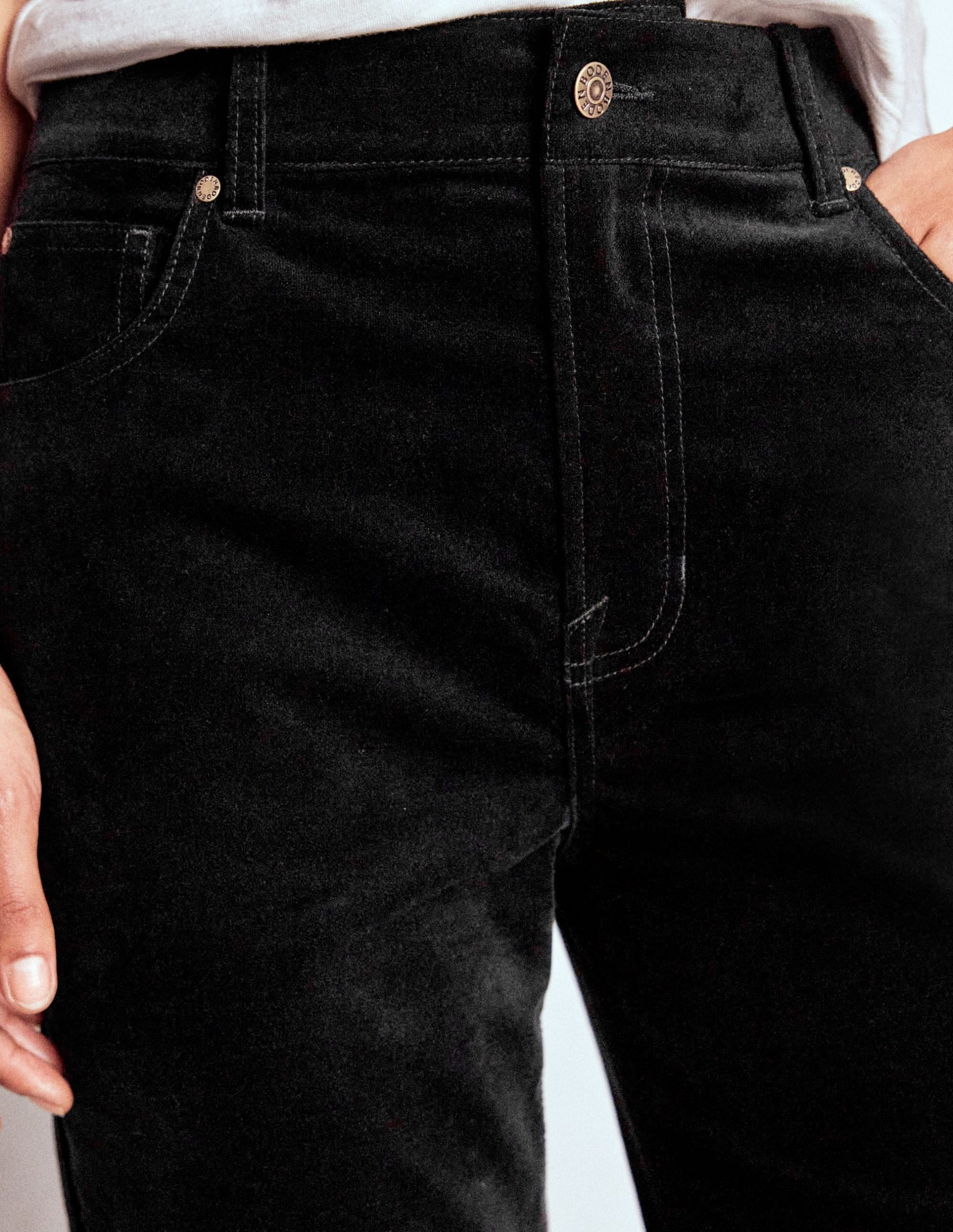 Velveteen Straight Jeans-Black - Image 2