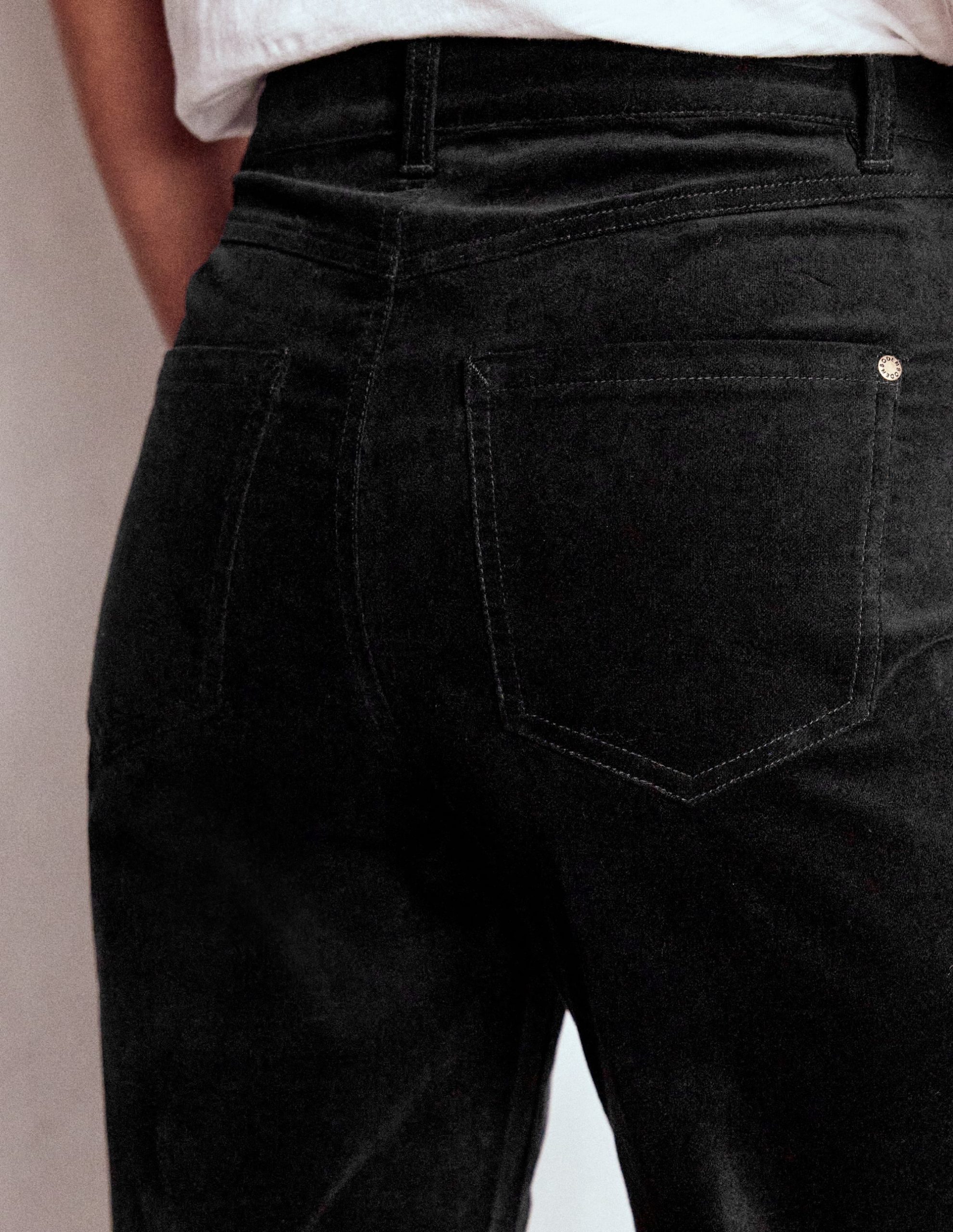 Velveteen Straight Jeans-Black - Image 4