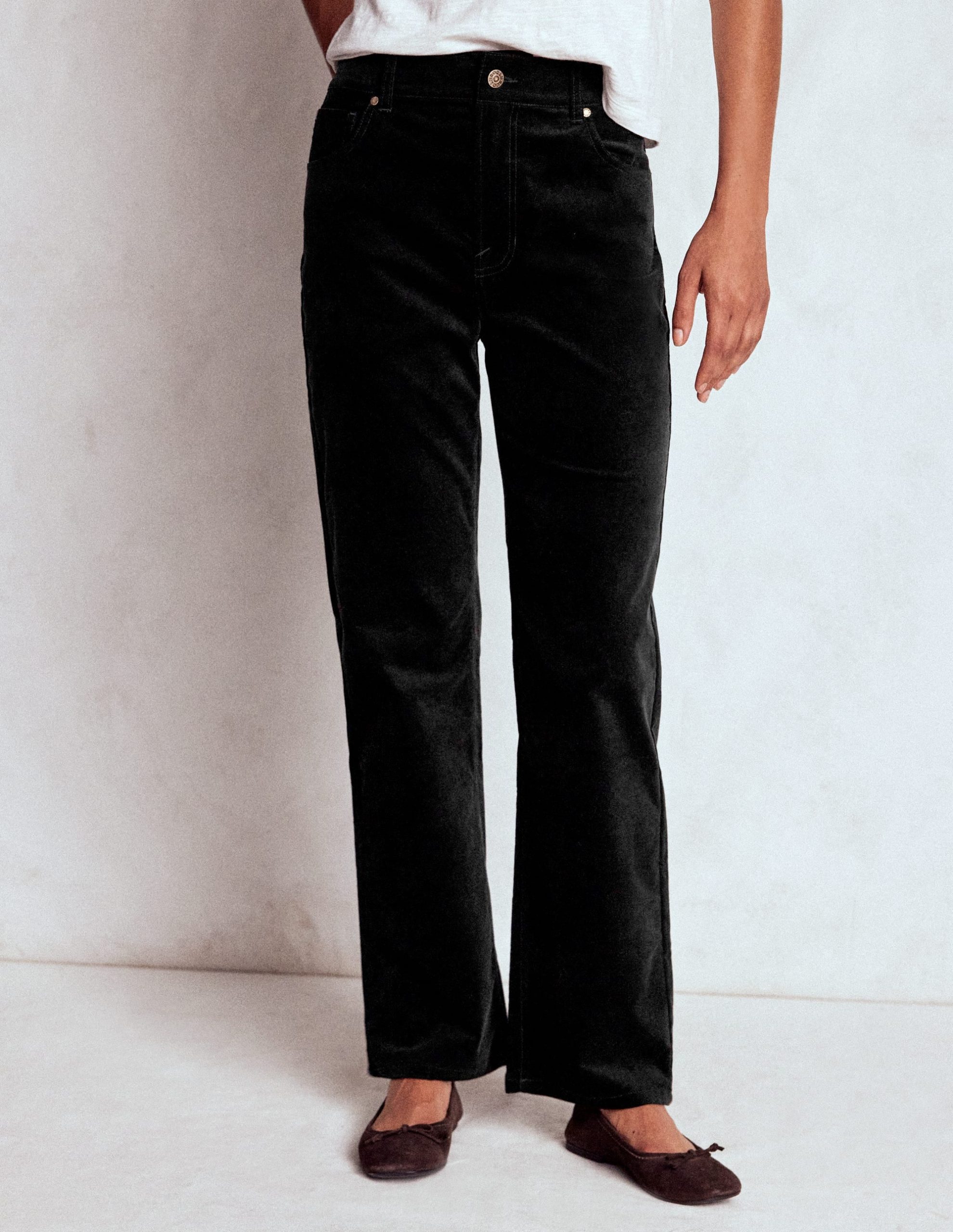 Velveteen Straight Jeans-Black - Image 5