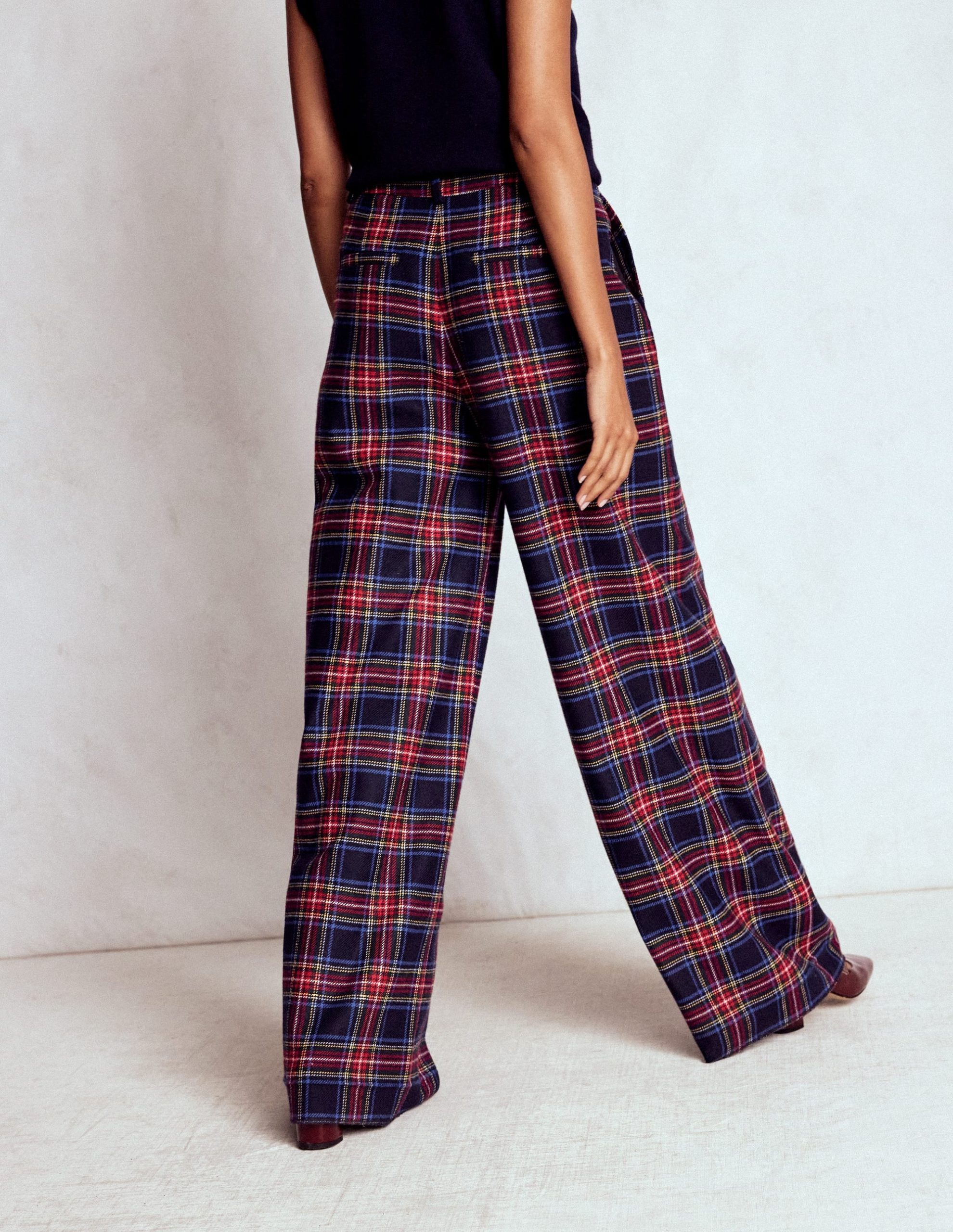 Belgravia Wool Pants-Navy. Green and Red Check - Image 3