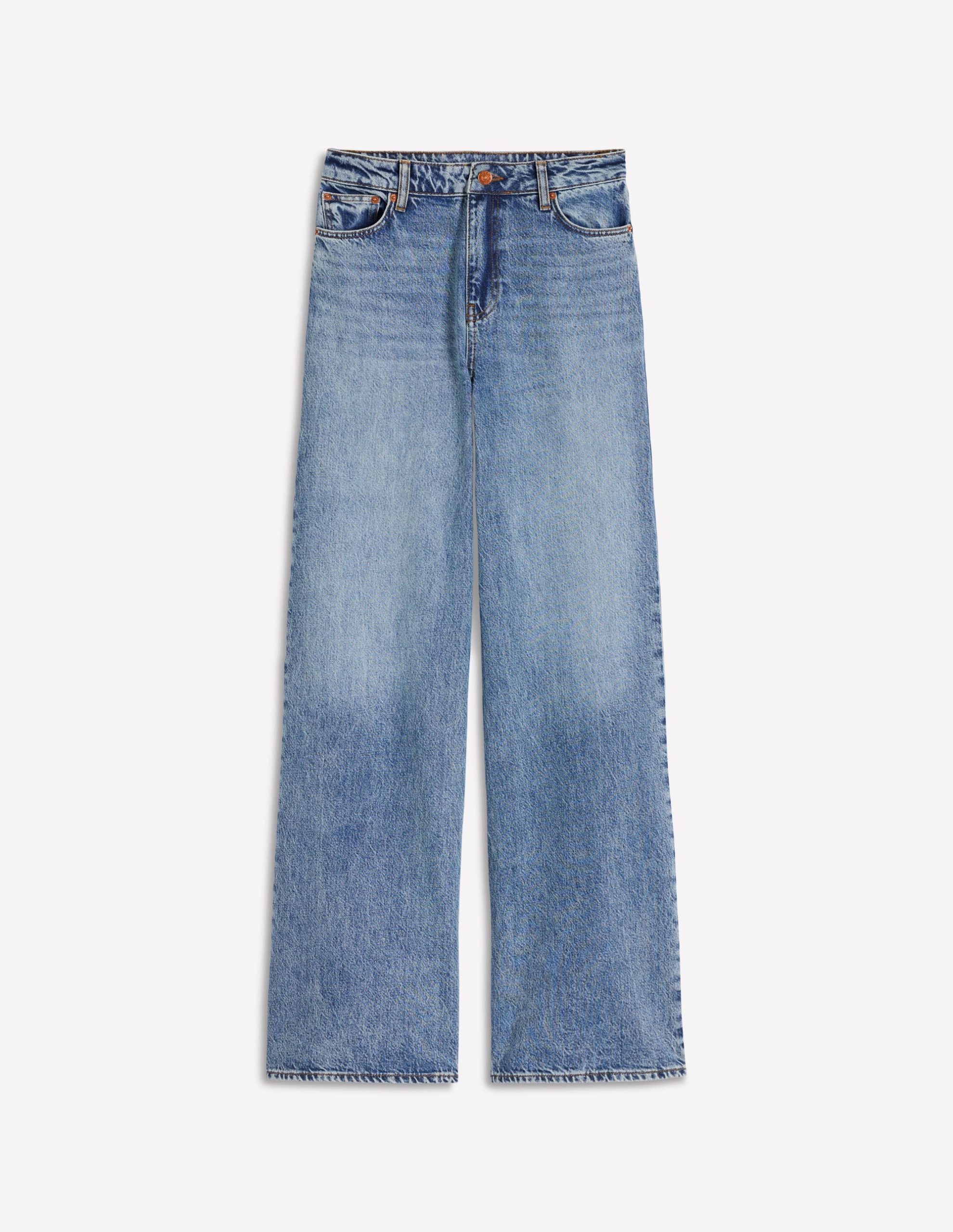 High Waist Wide Leg Jeans-Mid Vintage - Image 7