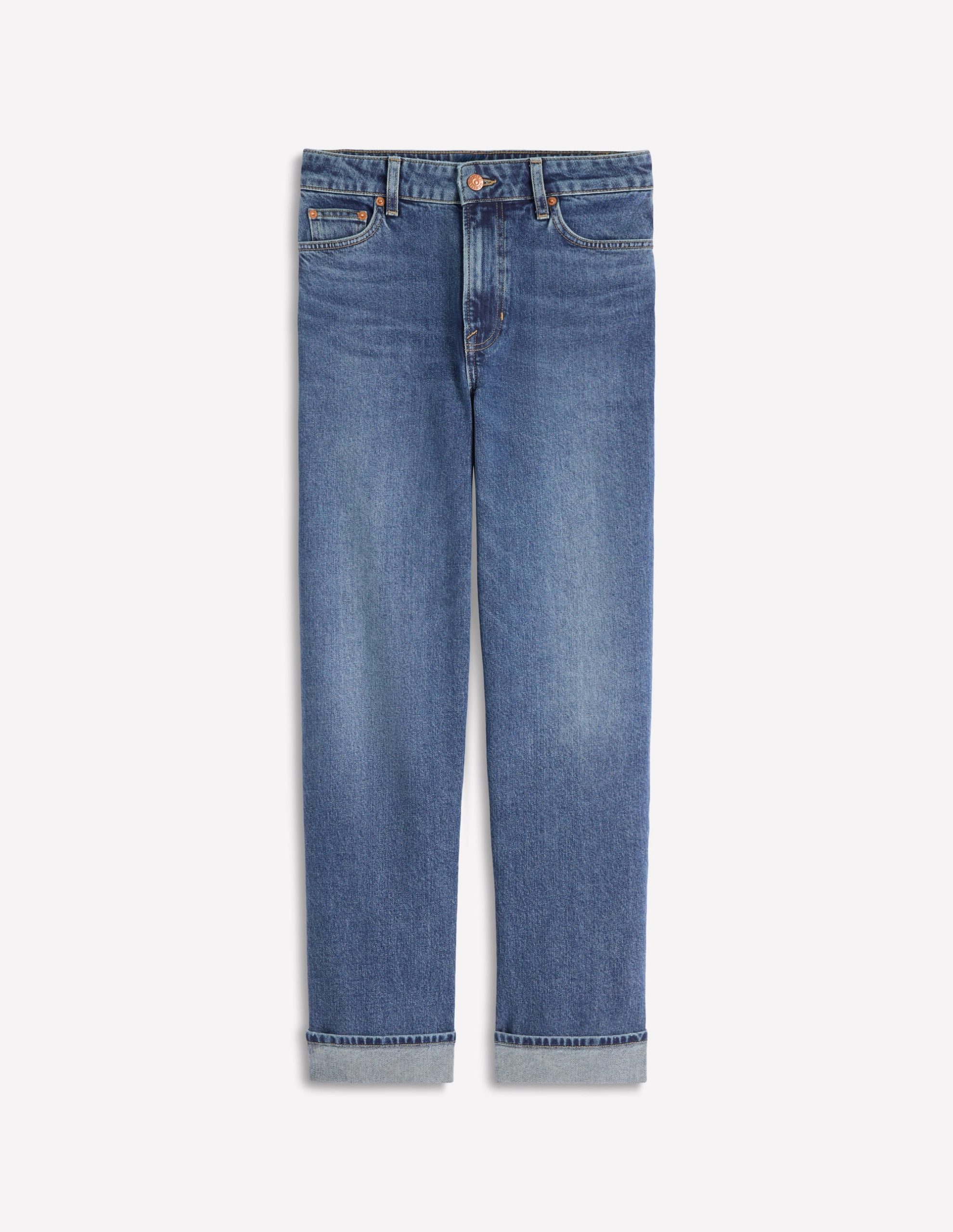 Mid Rise Straight Leg Jeans-Mid Vintage - Image 7