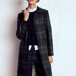 St Albans Coat-Navy & Green Tonal Check
