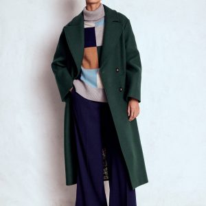 Cocoon Wool Coat-Emerald Night