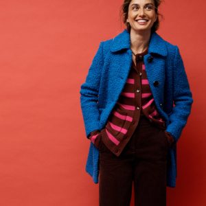 Carlisle Textured Coat-Cobalt Blue